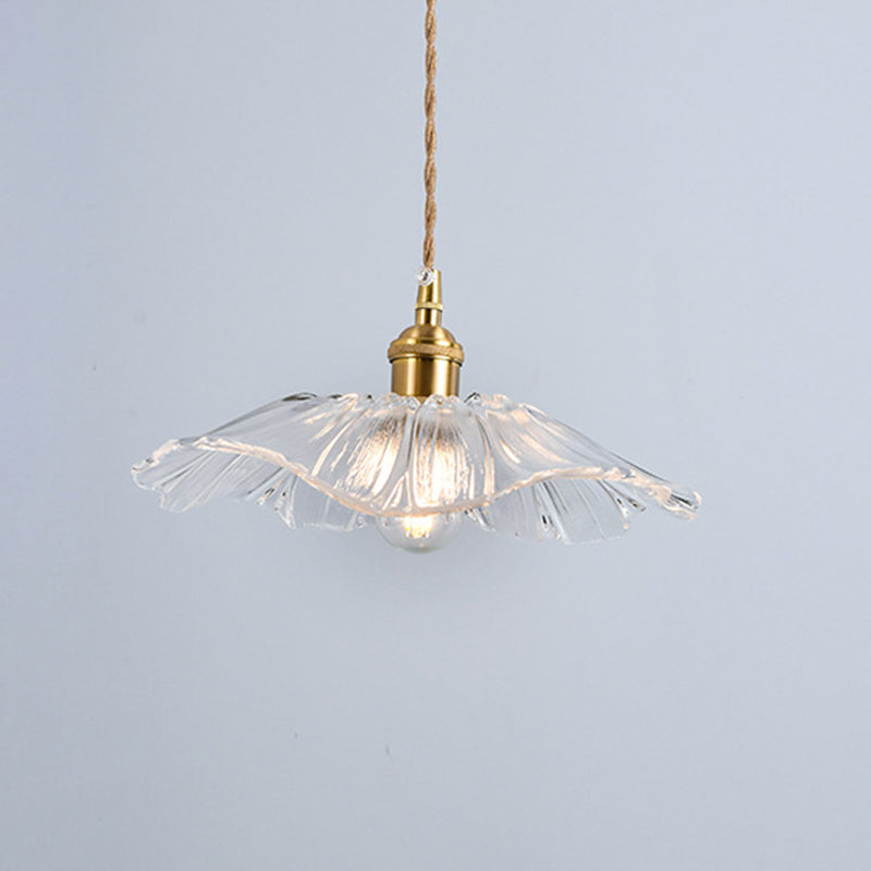 Retro Industrial Ceiling Pendant 1 Light Clear Glass Pendant Light for Kitchen