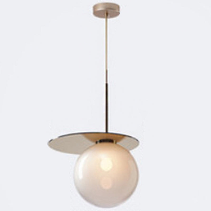 1 Light Spherical Pendant Light Modern Designer Glass Dining Room Hanging Lamp
