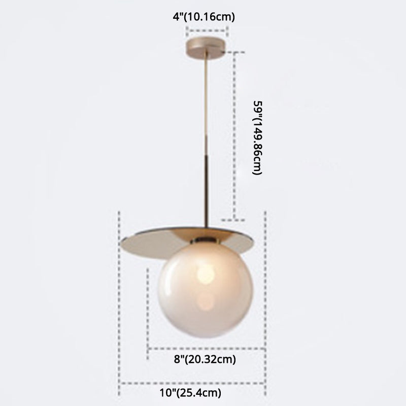 1 Light Spherical Pendant Light Modern Designer Glass Dining Room Hanging Lamp