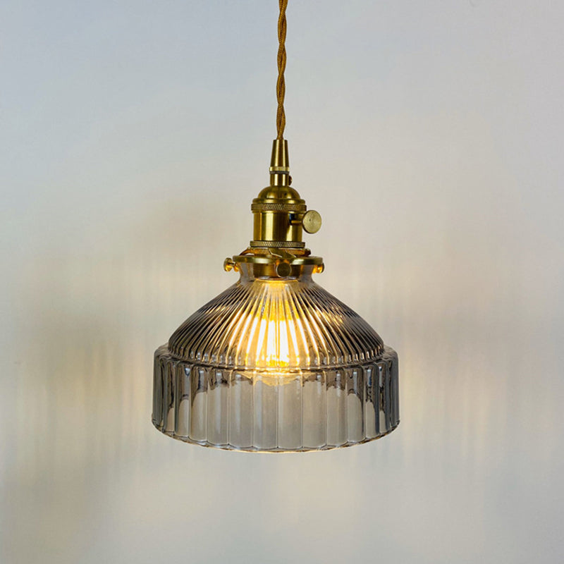 Retro Industrial 1 Light Pendant Lamp Prismatic Glass Barn Pendant Lighting for Living Room