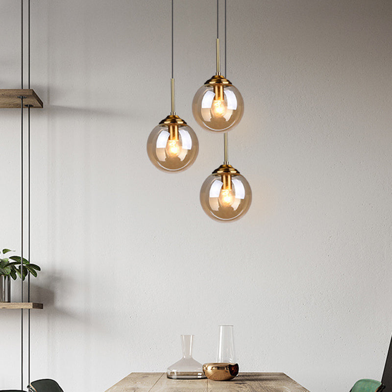 Post-Modern Minimalist  Design Hanging Lamp 1 Light  Globe Glass Shade Pendant Light