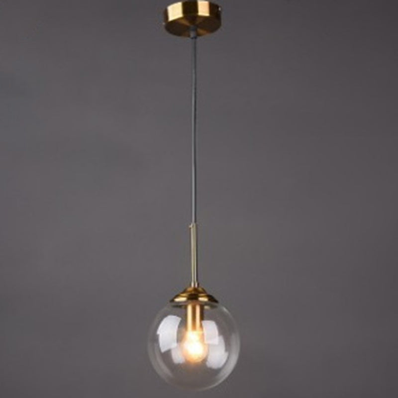 Post-Modern Minimalist  Design Hanging Lamp 1 Light  Globe Glass Shade Pendant Light