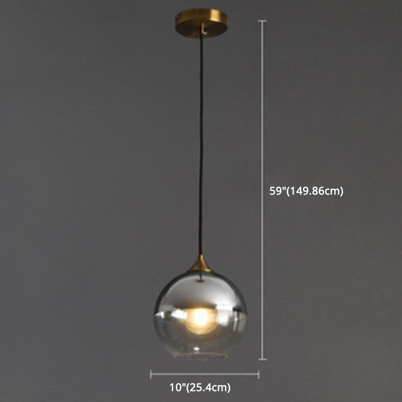 Post-Modern Minimalist  Design Hanging Lamp 1 Light  Globe Glass Shade Pendant Light