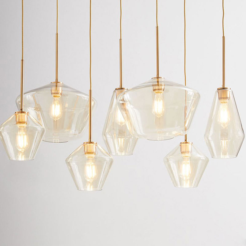 1 Light Pendant Light Modern Minimalist Glass Shade Dining Room Hanging Lamp