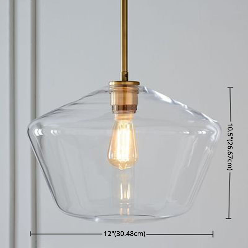 1 Light Pendant Light Modern Minimalist Glass Shade Dining Room Hanging Lamp