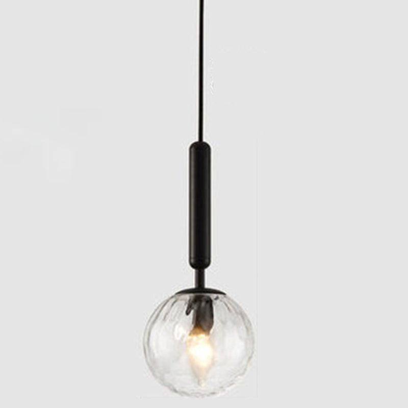 Mitte des Jahrhunderts Design Globe Hanging Lamp Glass Schatten 1 Licht Anhänger Licht für Schlafzimmer