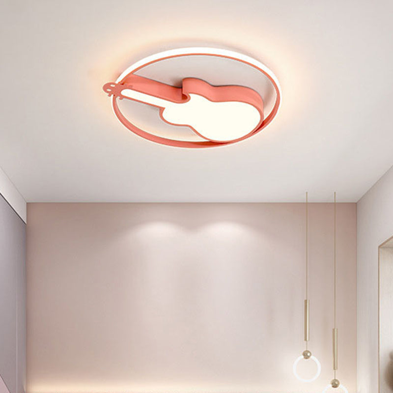Guitar Flush Mount Ceiling Light 1 Light Metal Creative Flush Mount Ceiling Light for Bedroom