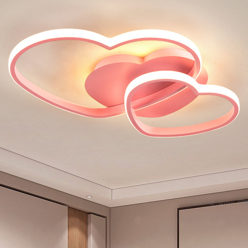 Lámparas de techo empotradas con diseño de corazón, 1 luz, luces de techo contemporáneas de metal, montaje empotrado