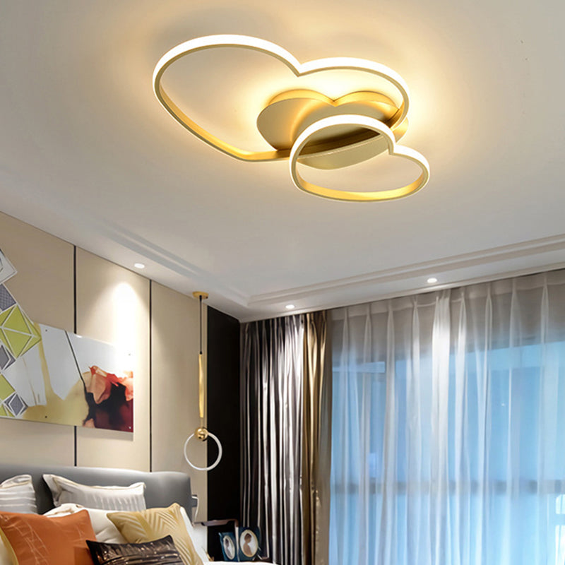 Lámparas de techo empotradas con diseño de corazón, 1 luz, luces de techo contemporáneas de metal, montaje empotrado