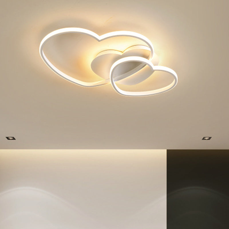 Lámparas de techo empotradas con diseño de corazón, 1 luz, luces de techo contemporáneas de metal, montaje empotrado