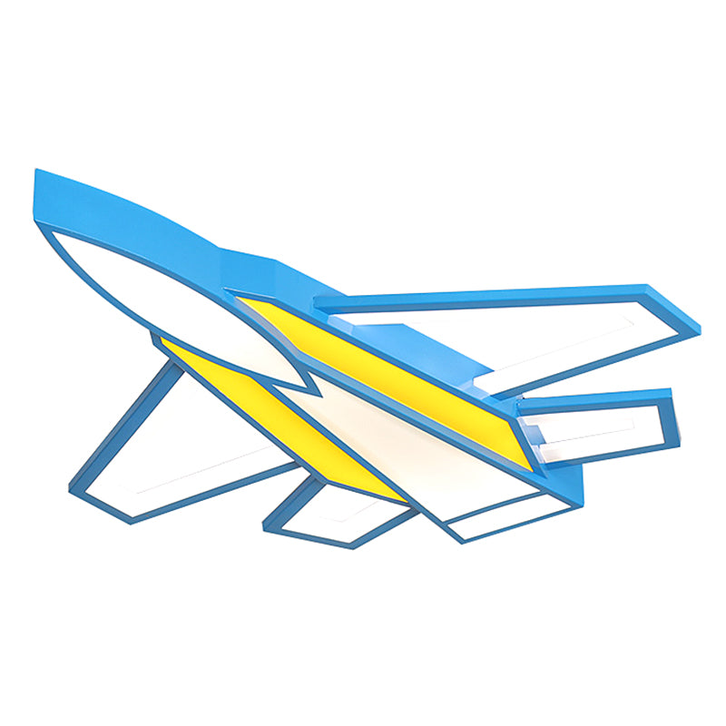 Airplane Flush Monte Light 1 Light Metal Cartoon Flush Monte Spotlight for Children Bedroom