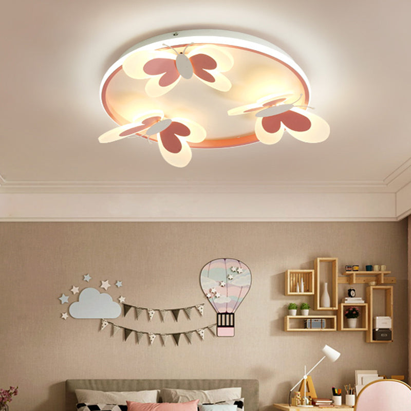 Butterfly Flush Mount Plafoniera Illuminazione A Soffitto Lampadario Acrilico per Camera da letto