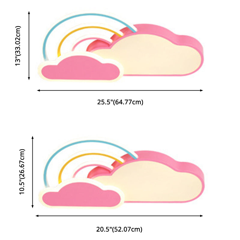 Luminaires encastrés arc-en-ciel, plafonnier contemporain en acrylique pour chambre à coucher