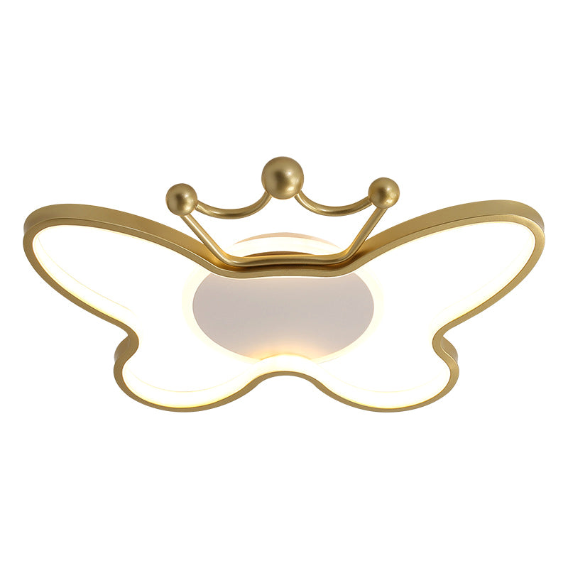 Butterfly Semi Flush Plafond Lilaires dessin animé Plafond en aluminium Chandelier pour enfants pour les enfants