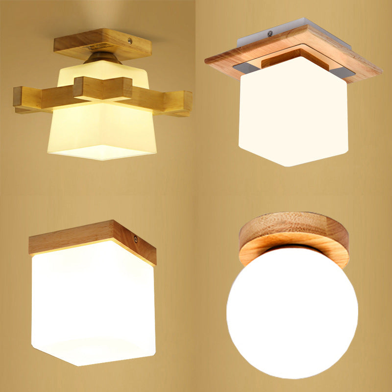 Semi-Flush-Chandelier-Ultra-intensive 1 helle weiße Glasdeckleuchten für den Flur