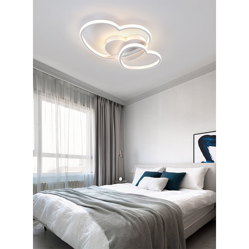 Lámparas de techo empotradas con diseño de corazón, 1 luz, luces de techo contemporáneas de metal, montaje empotrado