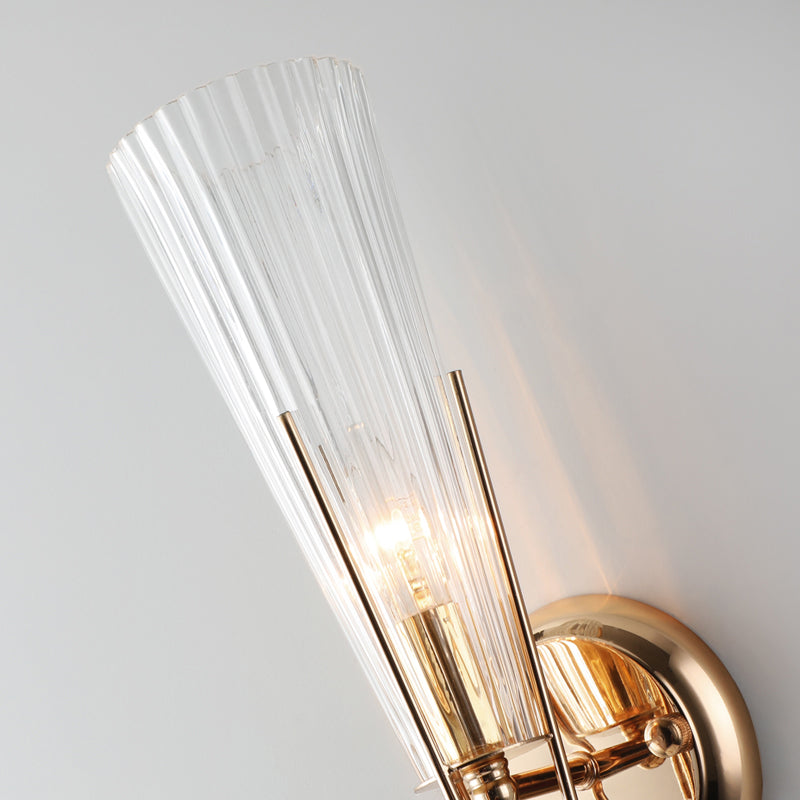 Zwart/koperen fakkel SCONCE -verlichting 1 licht Modernisme Metaal en helder kristal mini wandlamp