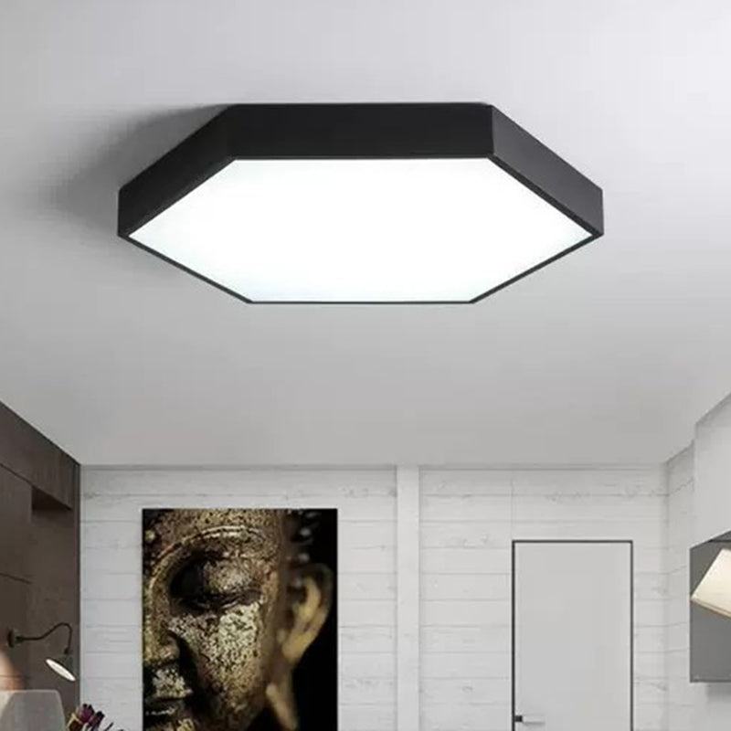 Hexagon Flush Light Fixtures 1 Light Acrylic Minimalist Flush Mount Ceiling Light Fixture