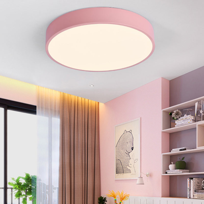 Plafonnier à montage encastré en forme de disque, luminaire minimaliste en acrylique pour chambre à coucher