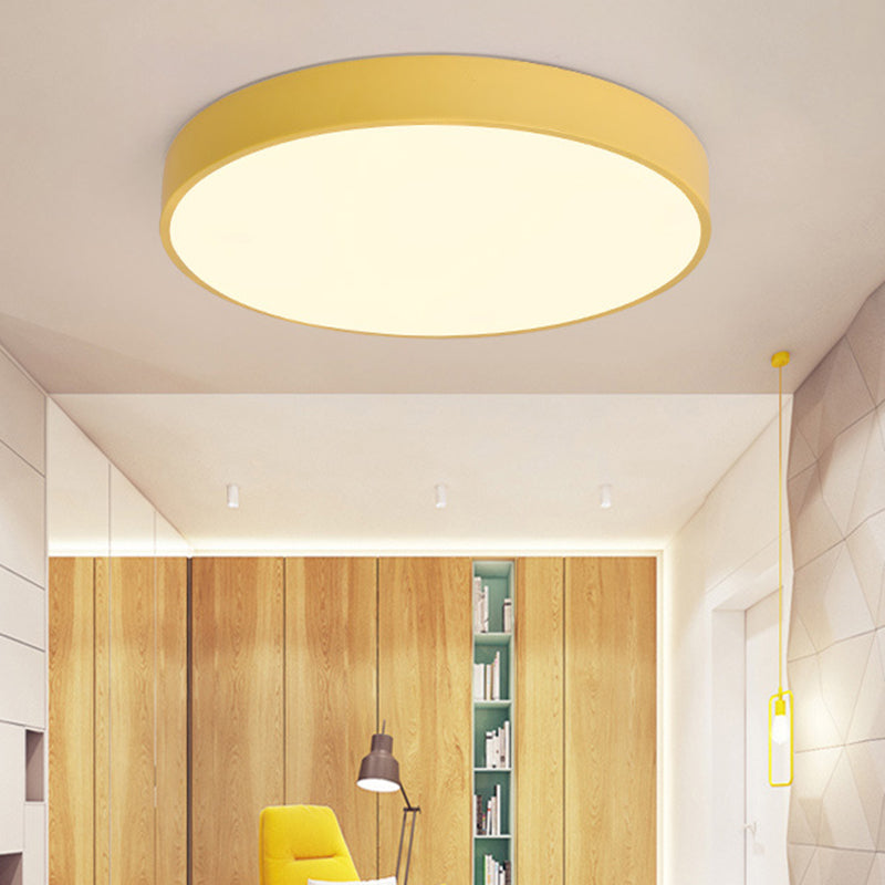 Plafonnier à montage encastré en forme de disque, luminaire minimaliste en acrylique pour chambre à coucher