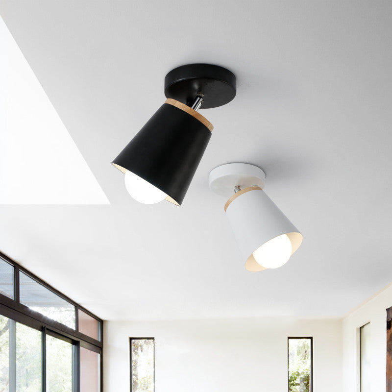 1 Light Semi Flush Mount Light Macaron Metal Ceiling Mount Chandelier for Bedroom