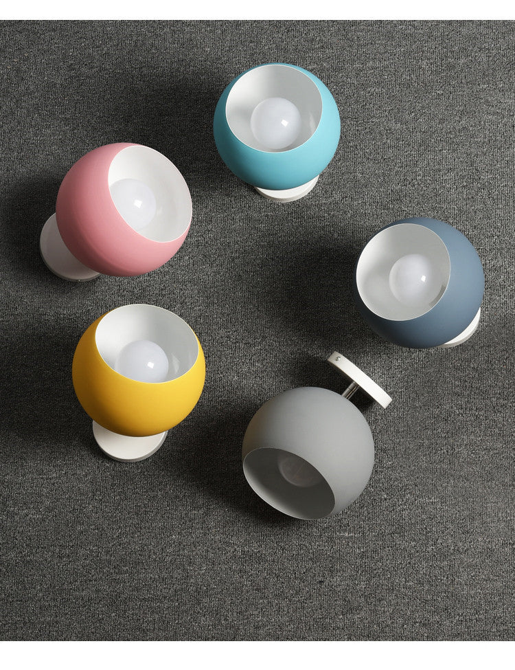 1 Light Semi Flush Mount Light Macaron Metal Ceiling Mount Chandelier for Bedroom