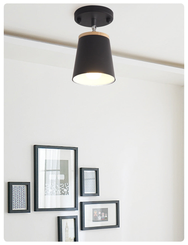 1 Light Semi Flush Mount Light Macaron Metal Ceiling Mount Chandelier for Bedroom