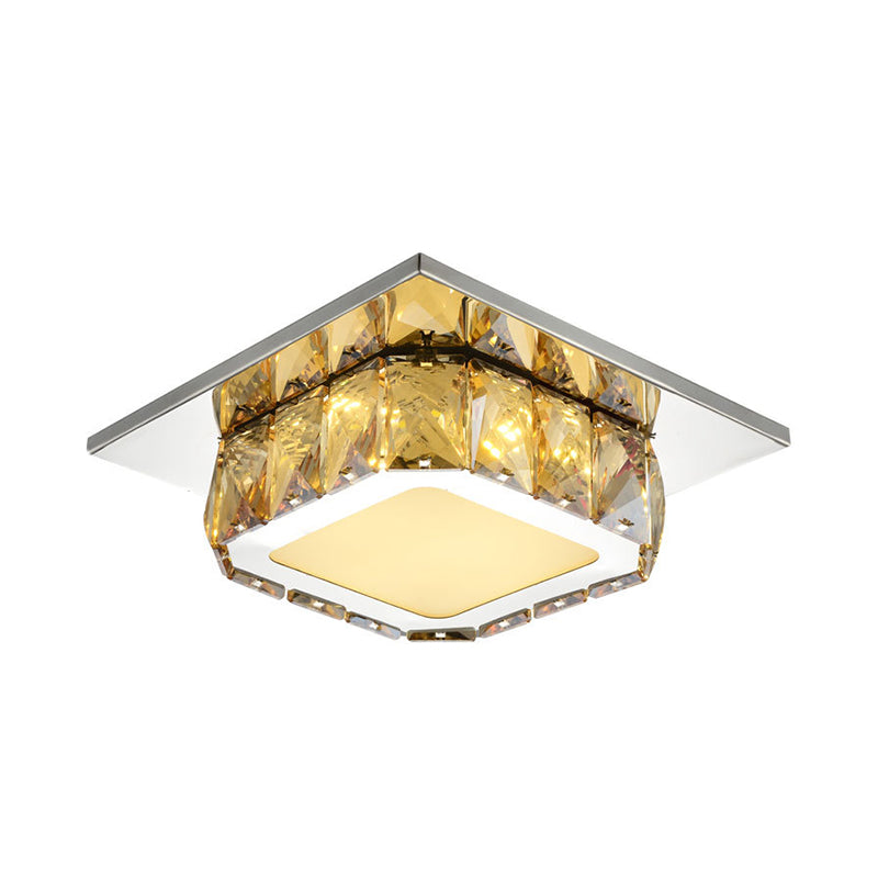 Clair / ambre cristal carré encastré lumière moderne LED couloir encastré luminaire neutre / tons chauds / blanc / 3 couleurs