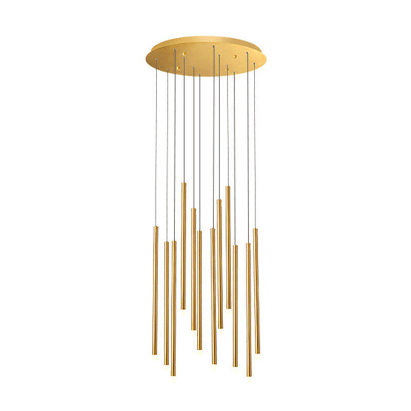 LED Sticks Pendant Lighting Minimalistic Metal Staircase Ceiling Suspension Lamp with Acrylic Shade