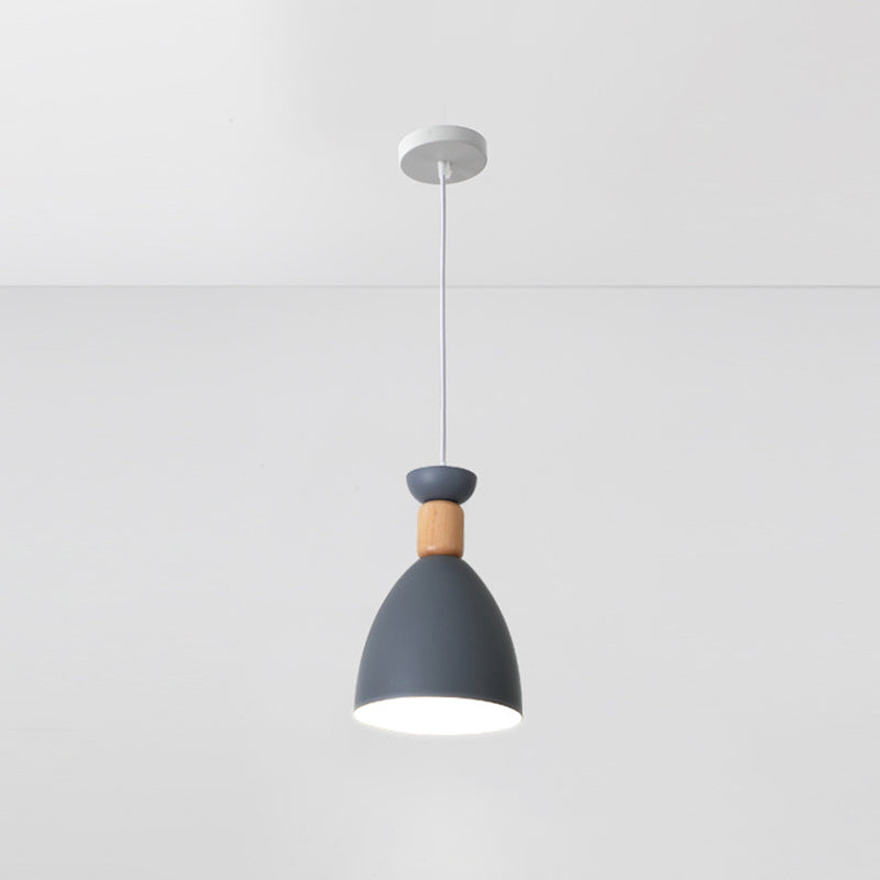 Nordic Style Ceiling Pendant Goblet Shaped Hanging Light Fixture with Metal Shade for Dining Room