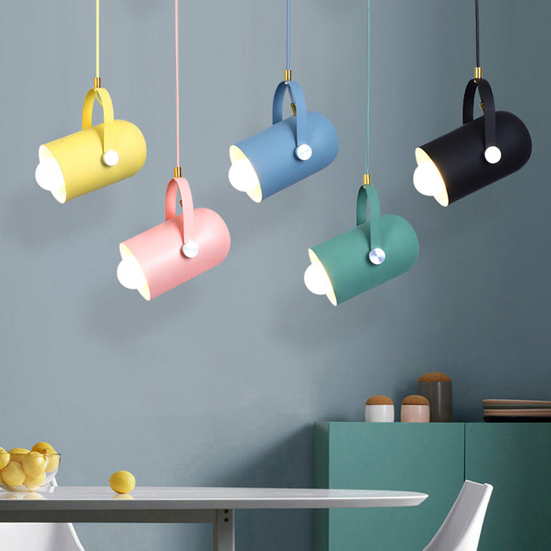 Spotlight cilindrico in metallo Macaron 1 Servizio Commercial Testa Accensione con maniglia regolabile