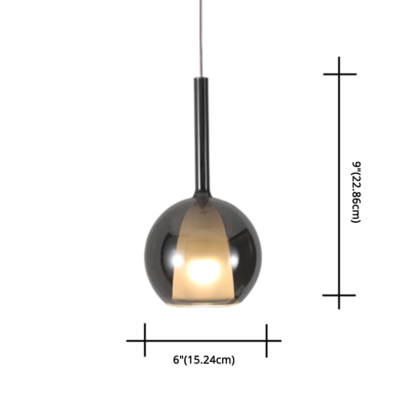 Electroplate Pulido de vidrio colgante Forma de la bola de la bola moderna lámpara colgante de 1 linda para el dormitorio del comedor