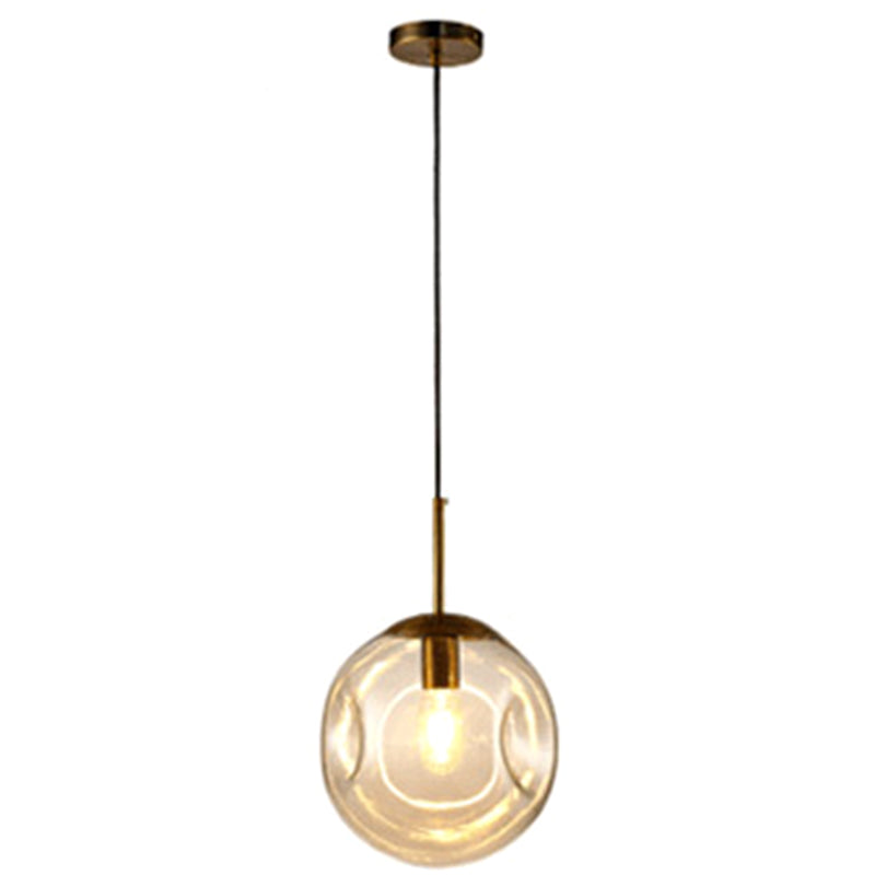 Boule de verre irrégulière 1 lumière mini pendentif éclair