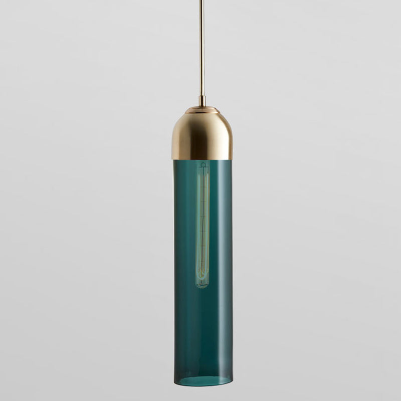 17.7 "Altura Minimalista Carril de vidrio en forma de tubo de luz 1 luz mini luz colgante con cable ajustable de 47"