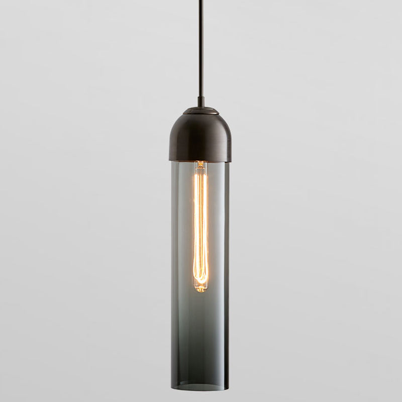 17.7 "Altura Minimalista Carril de vidrio en forma de tubo de luz 1 luz mini luz colgante con cable ajustable de 47"