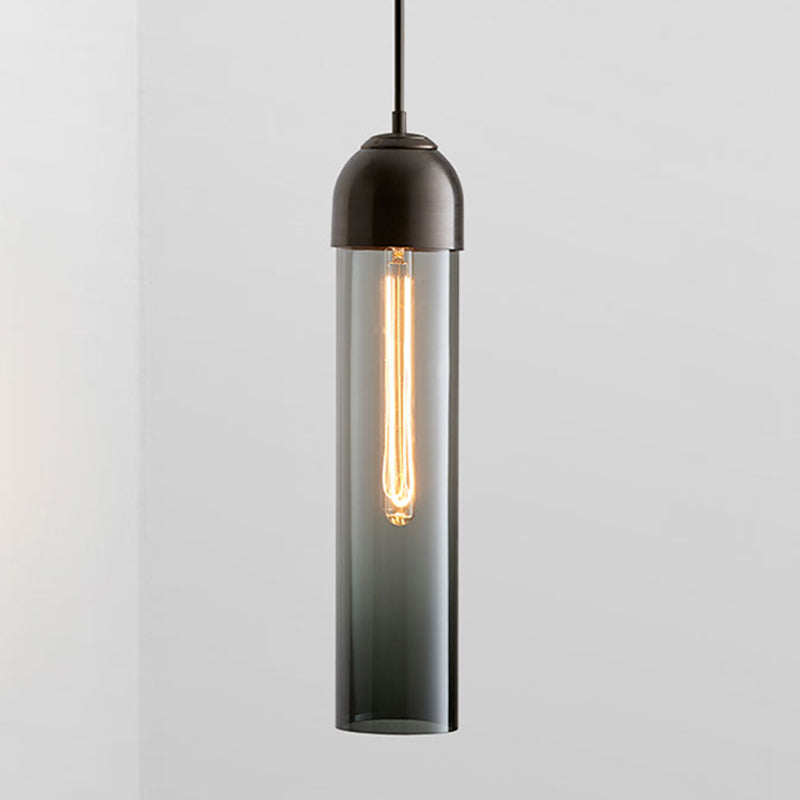 17.7 "Altura Minimalista Carril de vidrio en forma de tubo de luz 1 luz mini luz colgante con cable ajustable de 47"