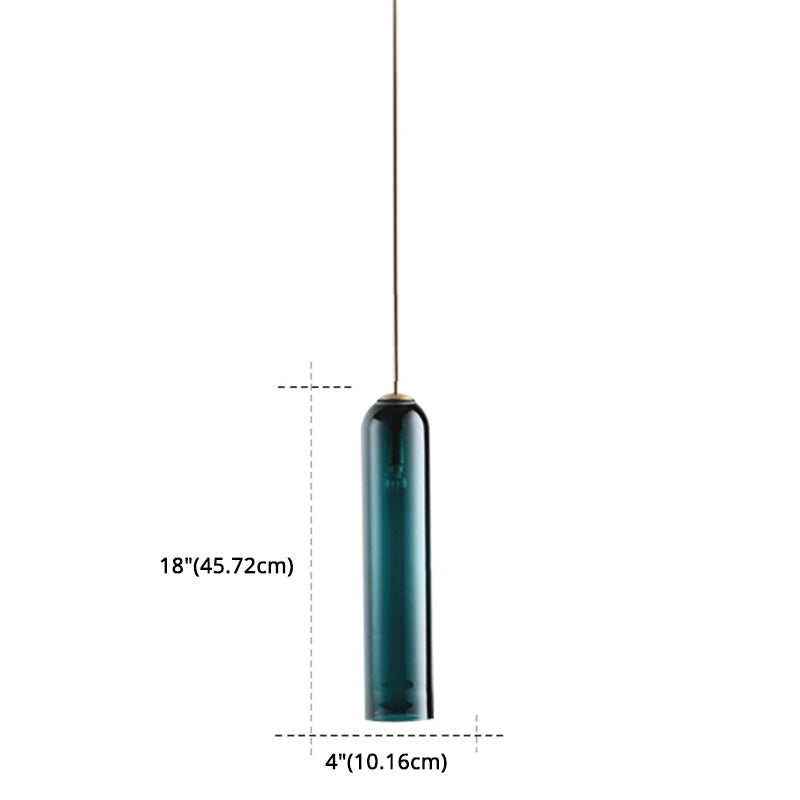 17.7 "Altura Minimalista Carril de vidrio en forma de tubo de luz 1 luz mini luz colgante con cable ajustable de 47"