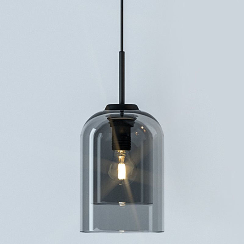 Tombra de gafas dobles Luz colgante minimalista Luz de mini colgante moderno de 1 luz para dormitorio de pasillo