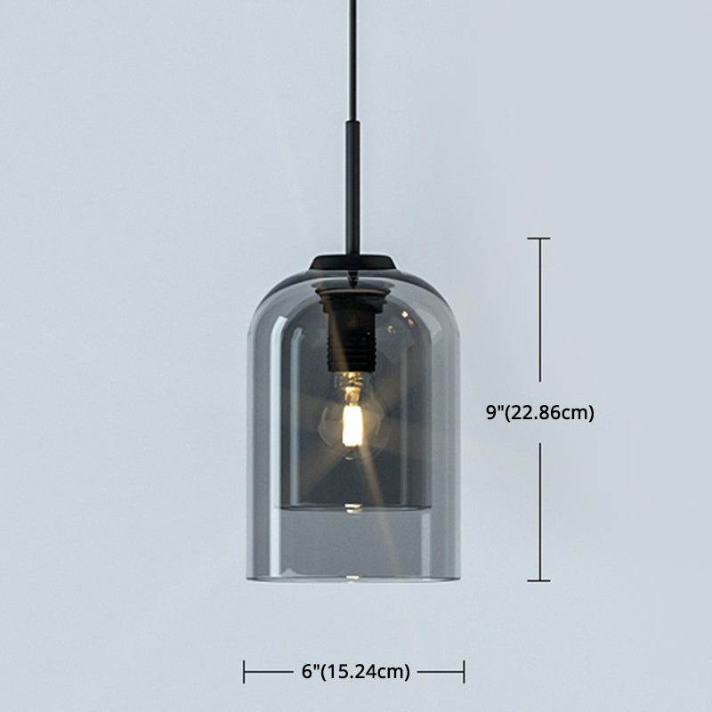Double lunettes ombre minimaliste suspendu à 1 lumière Mini Pendant moderne Mini Pendant Lumière pour chambre à coucher