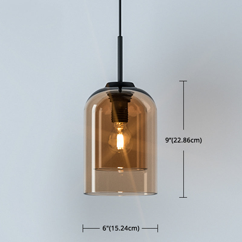 Double lunettes ombre minimaliste suspendu à 1 lumière Mini Pendant moderne Mini Pendant Lumière pour chambre à coucher
