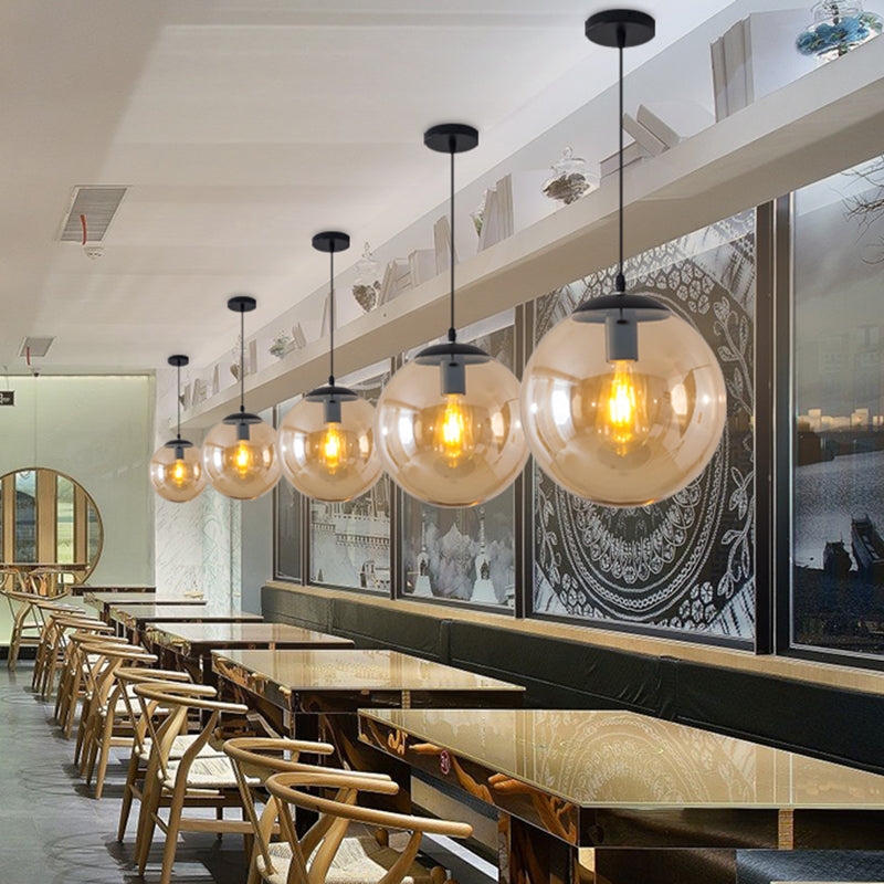 Minimaliste moderne à 1 lampe à la lumière Lumière Bubble Boule de verre transparent Lumière suspendue avec 39 "fil suspendu