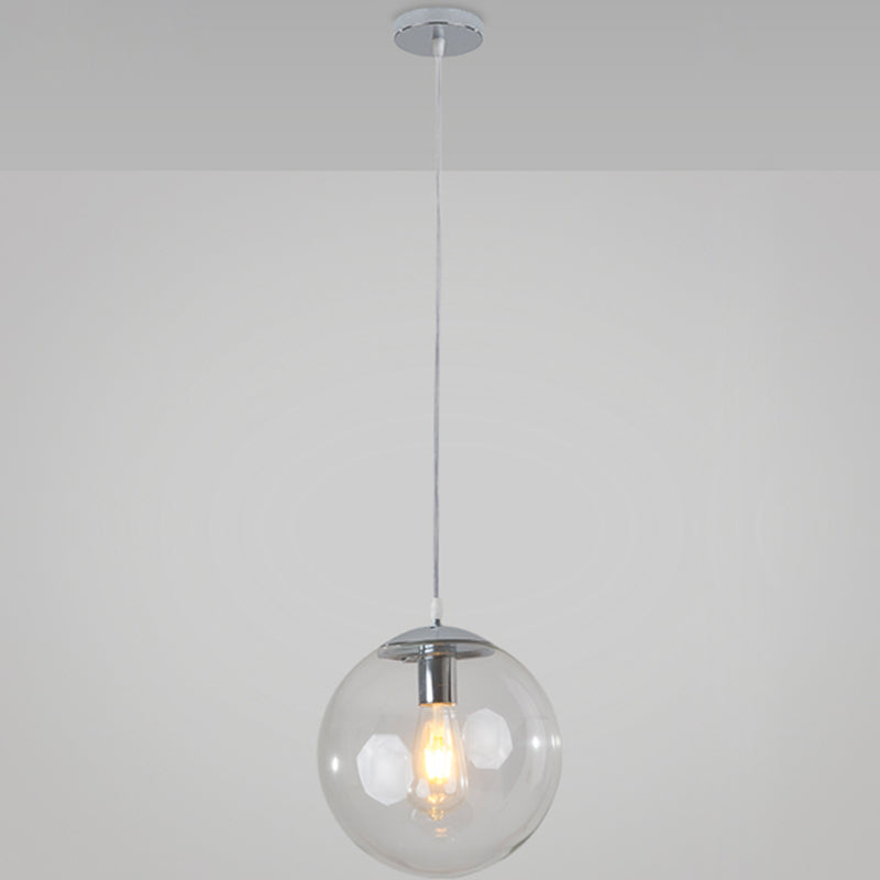 Minimaliste moderne à 1 lampe à la lumière Lumière Bubble Boule de verre transparent Lumière suspendue avec 39 "fil suspendu