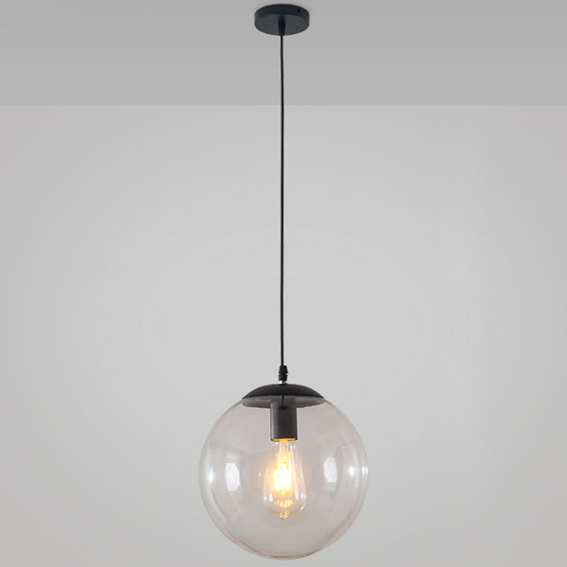 Minimaliste moderne à 1 lampe à la lumière Lumière Bubble Boule de verre transparent Lumière suspendue avec 39 "fil suspendu