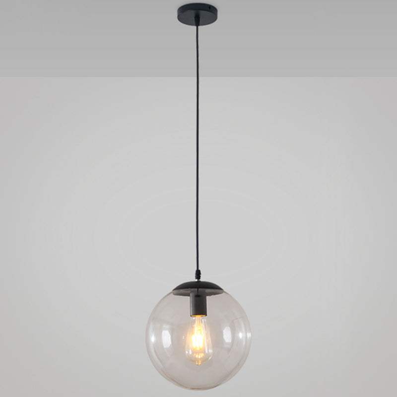 Minimaliste moderne à 1 lampe à la lumière Lumière Bubble Boule de verre transparent Lumière suspendue avec 39 "fil suspendu