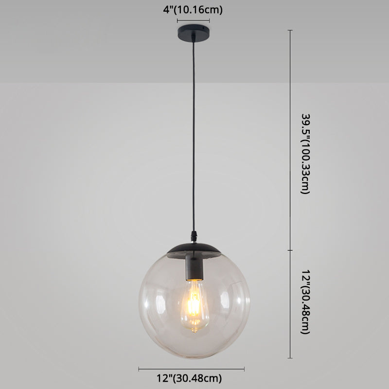 Minimaliste moderne à 1 lampe à la lumière Lumière Bubble Boule de verre transparent Lumière suspendue avec 39 "fil suspendu