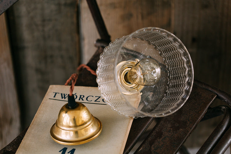 Vis-bot textuur glas hangende lichte messing trommelschaduw hanglamp voor slaapkamer eetkamer