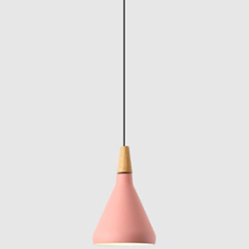 Multi Color Optional Simplicity Pendant Light Nordic Macaroon Aluminum Lampshade 1-Light Hanging Light for Kitchen