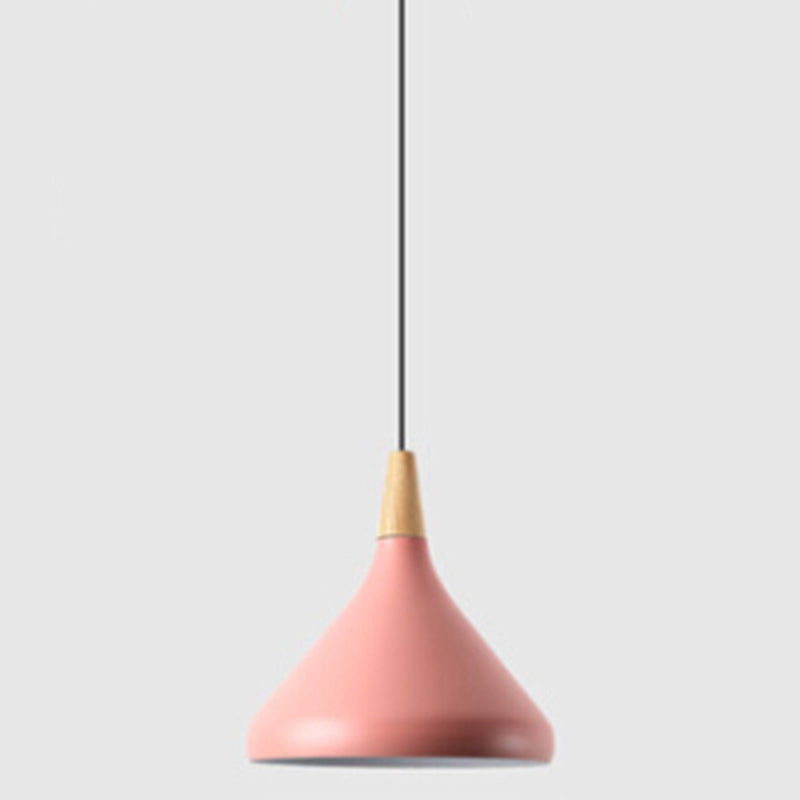 Multi Color Optional Simplicity Pendant Light Nordic Macaroon Aluminum Lampshade 1-Light Hanging Light for Kitchen