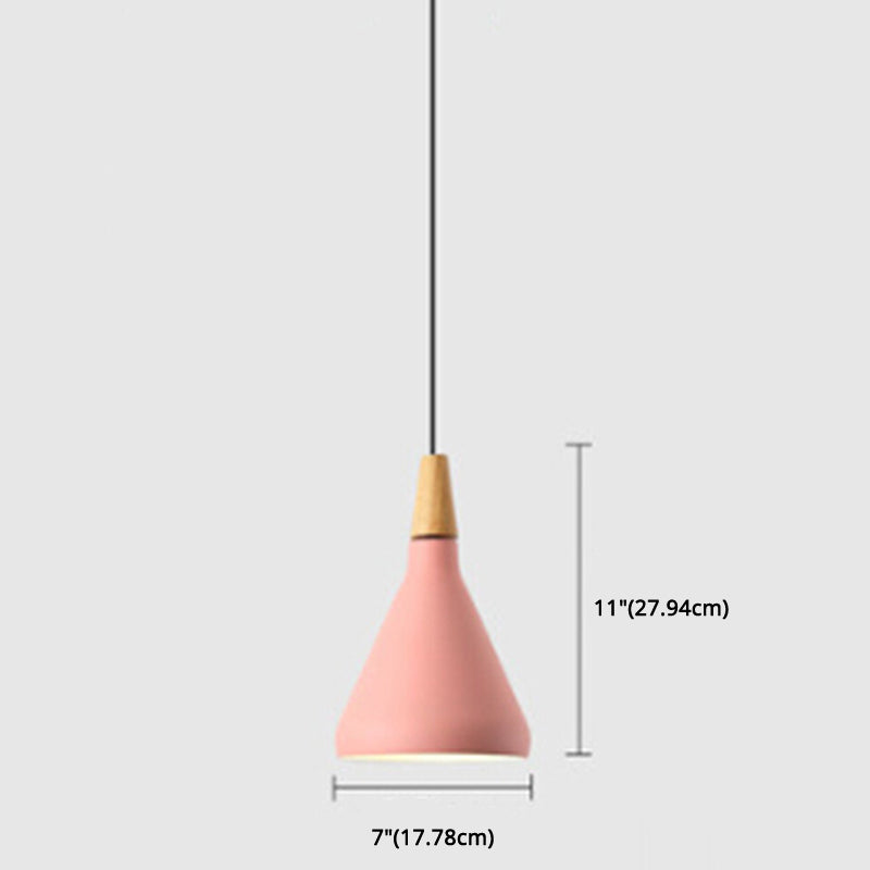 Multi Color Optional Simplicity Pendant Light Nordic Macaroon Aluminum Lampshade 1-Light Hanging Light for Kitchen