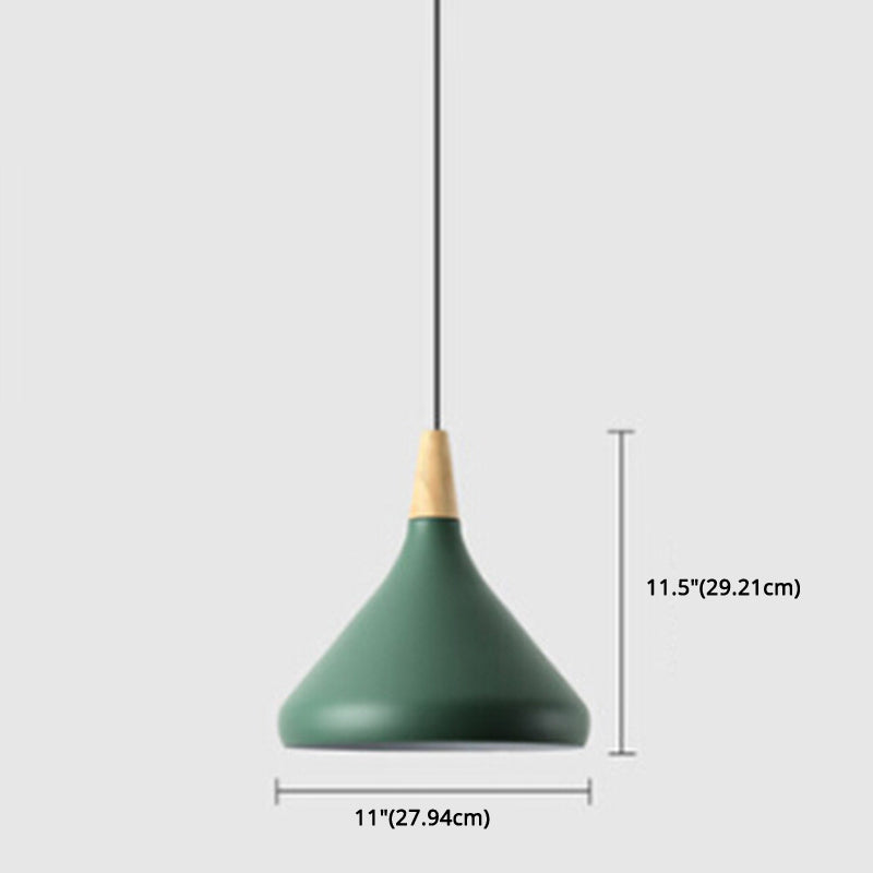 Multi Color Optional Simplicity Pendant Light Nordic Macaroon Aluminum Lampshade 1-Light Hanging Light for Kitchen